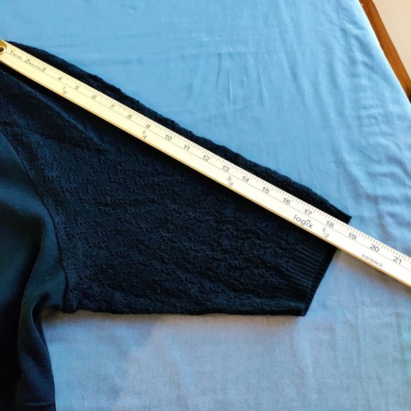 Lane Bryant Knit Black Lace Sleeve Black Women 22/24 Pullover Ethereal Lagum NWT - Picture 6 of 10